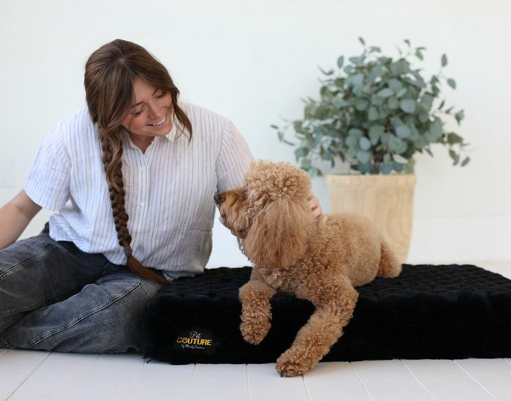 Black Crinkle Pet Crate Pad