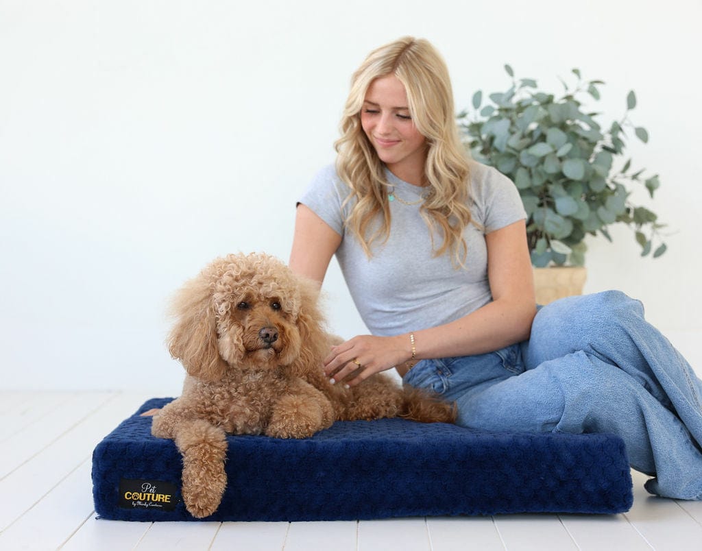 Blue Honeycomb Pet Crate Pad