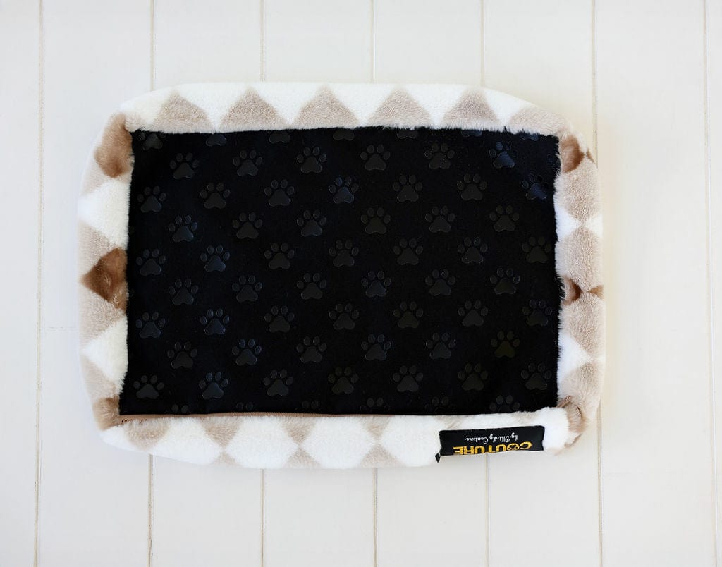 Brown Argyle Pet Crate Pad COVER ONLY