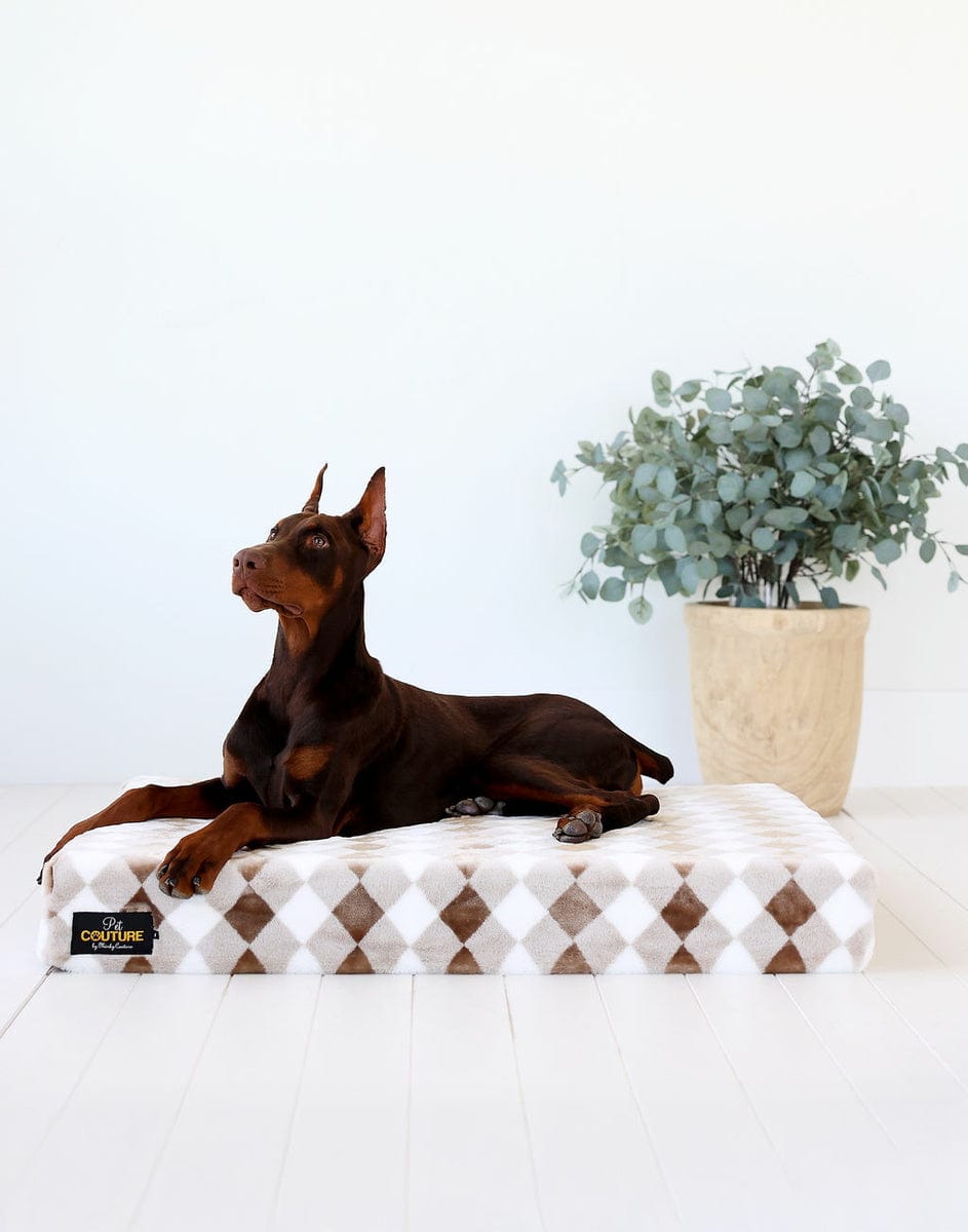 Brown Argyle Pet Crate Pad