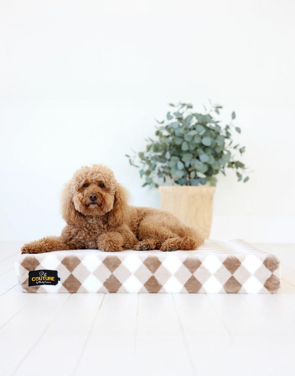 Brown Argyle Pet Crate Pad