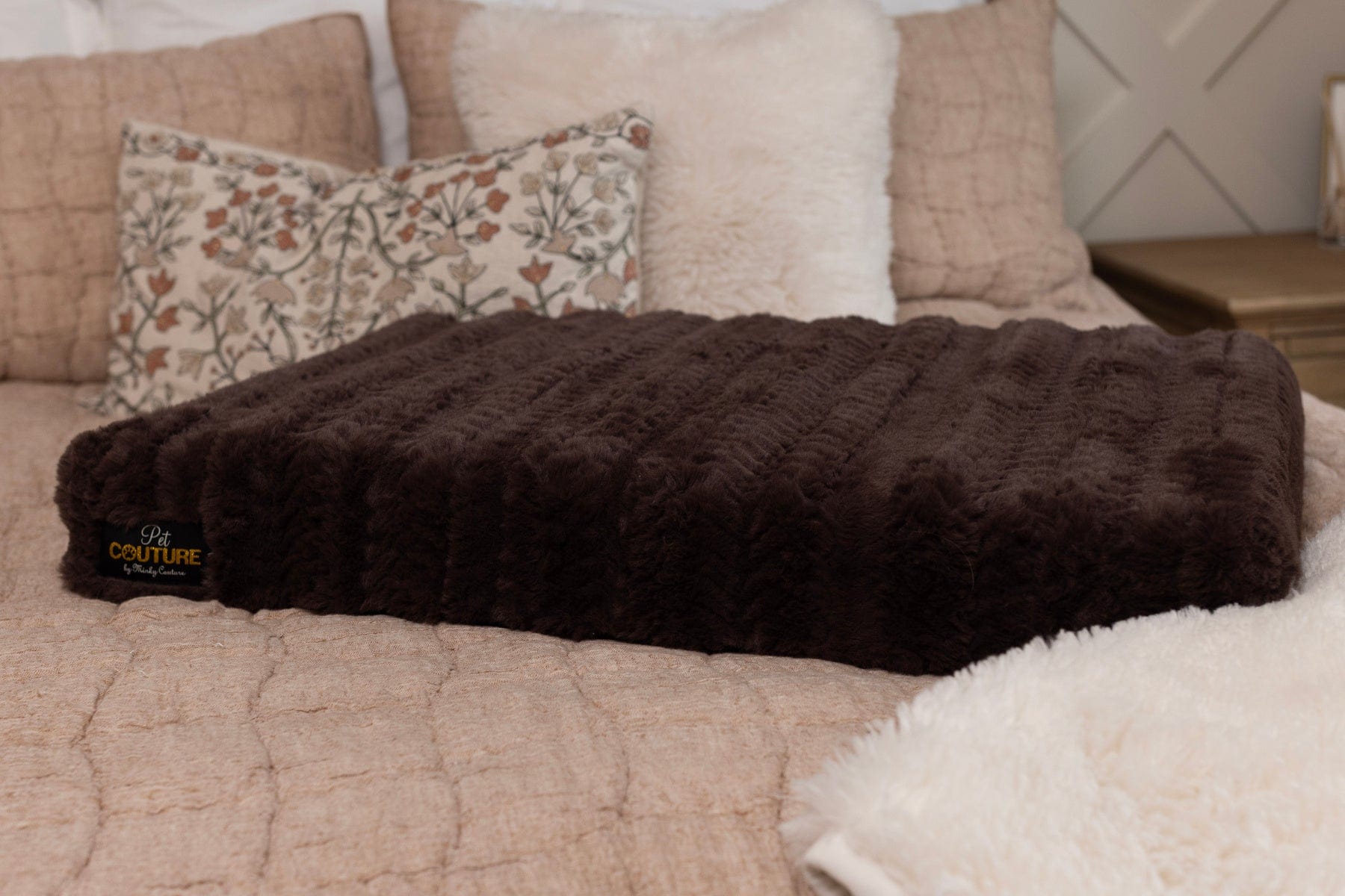 Brown Plume Pet Crate Pad COVER ONLY