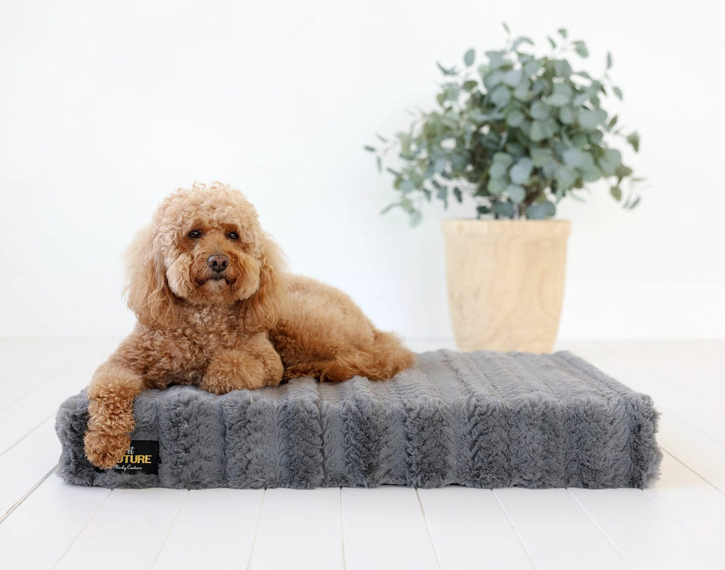Charcoal Plume Pet Crate Pad COVER ONLY