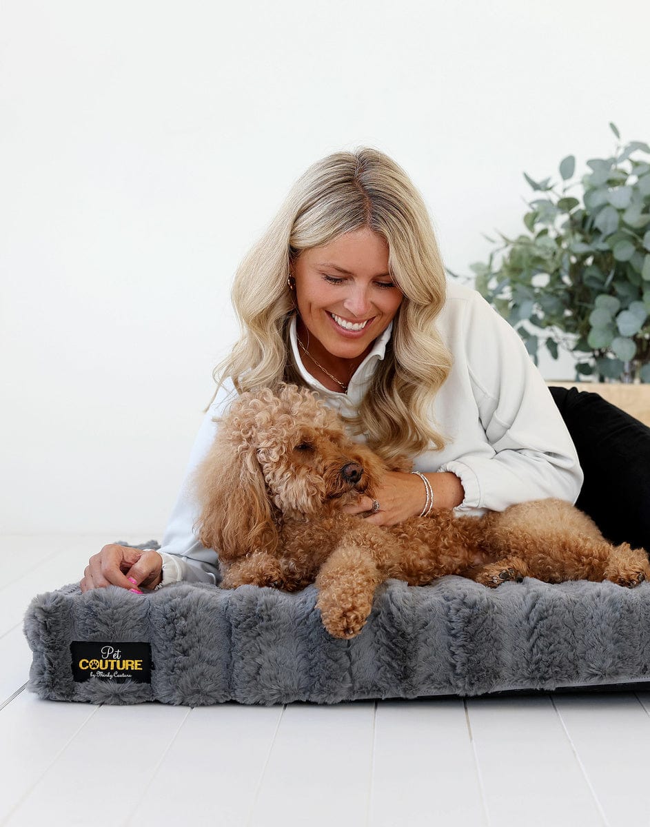 Charcoal Plume Pet Crate Pad COVER ONLY