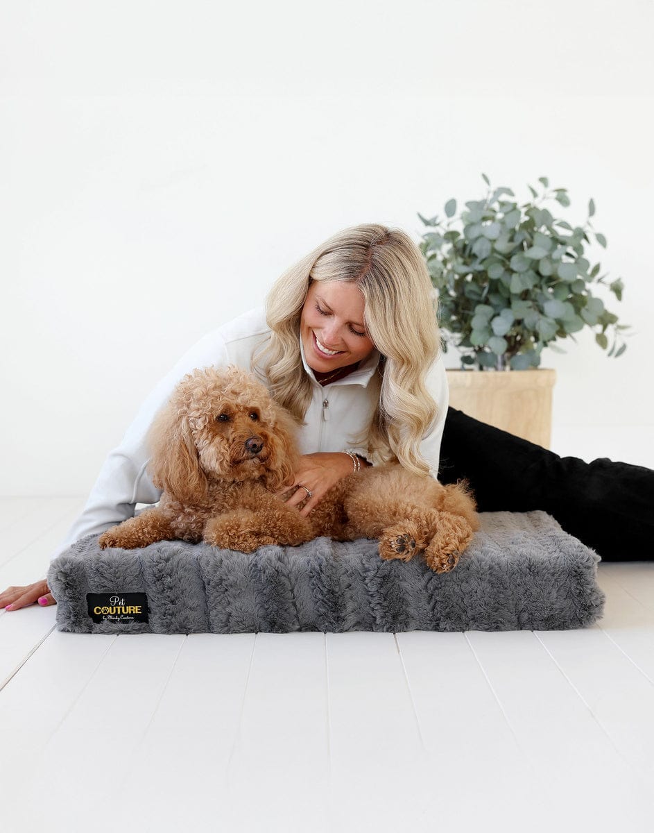 Charcoal Plume Pet Crate Pad
