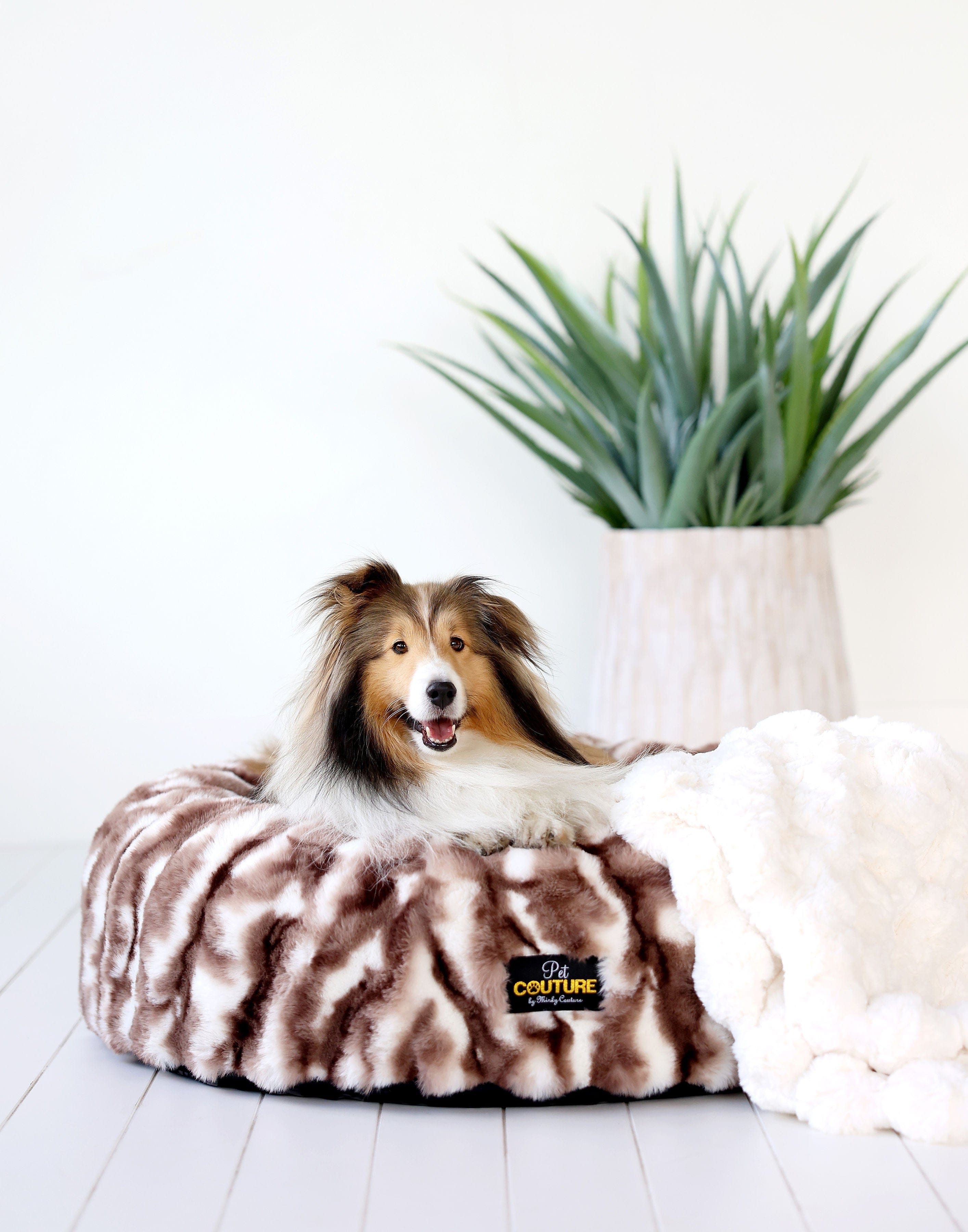 Cloudy Day Brown Pet Bed COVER ONLY