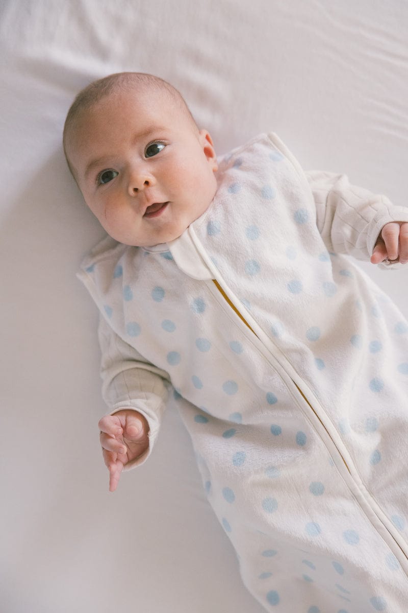 Dot Blue Wearable Minky Blanket