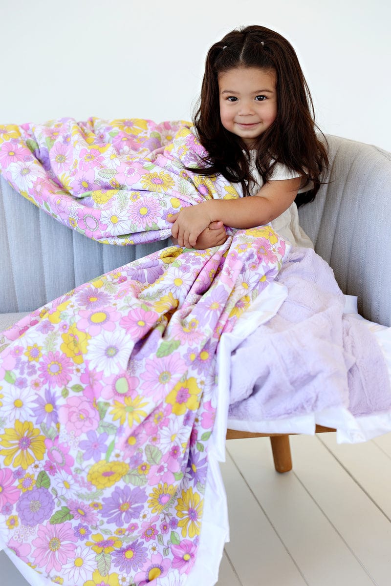 Boho Flower Lilac Blanket