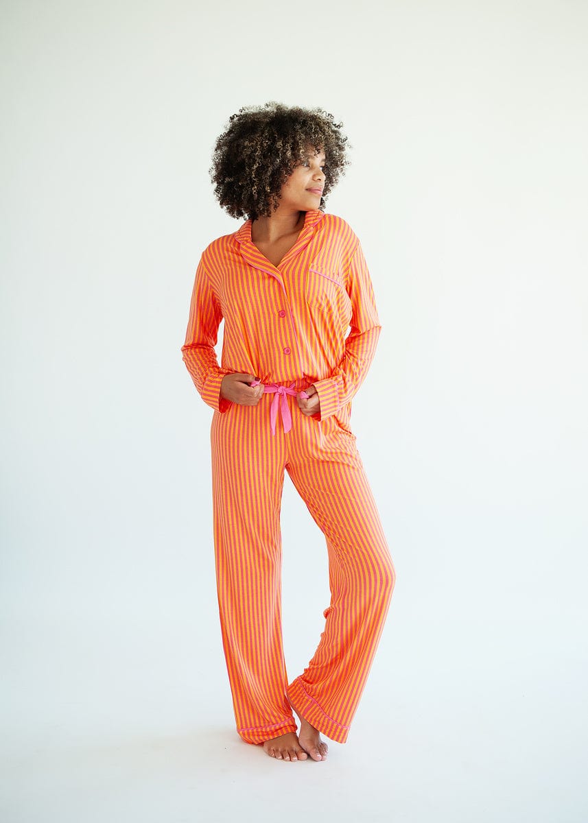 Middle of the Night Pajamas - Orange and Pink Stripe