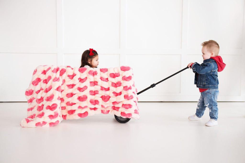 Hugs Heart Pink Blanket