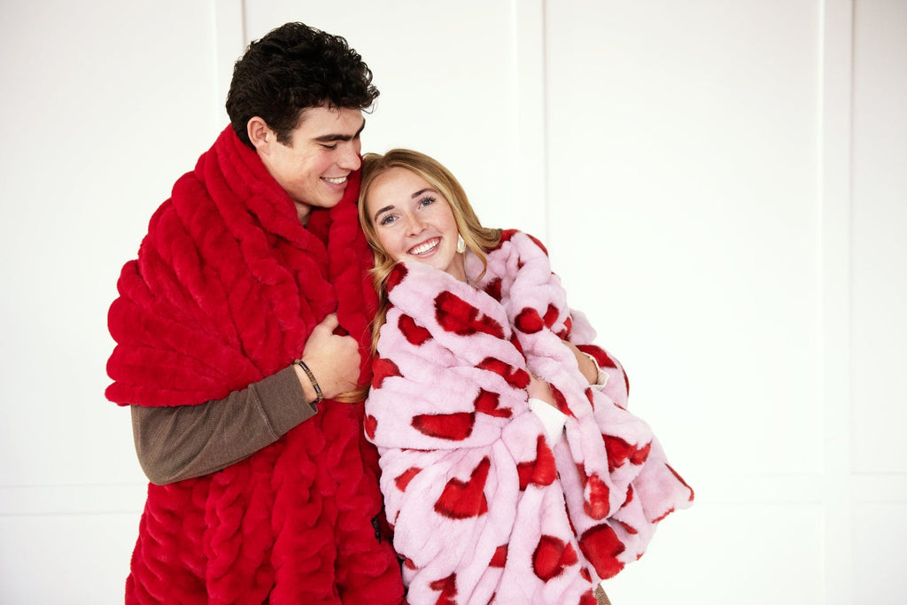 Hugs Heart Red Blanket