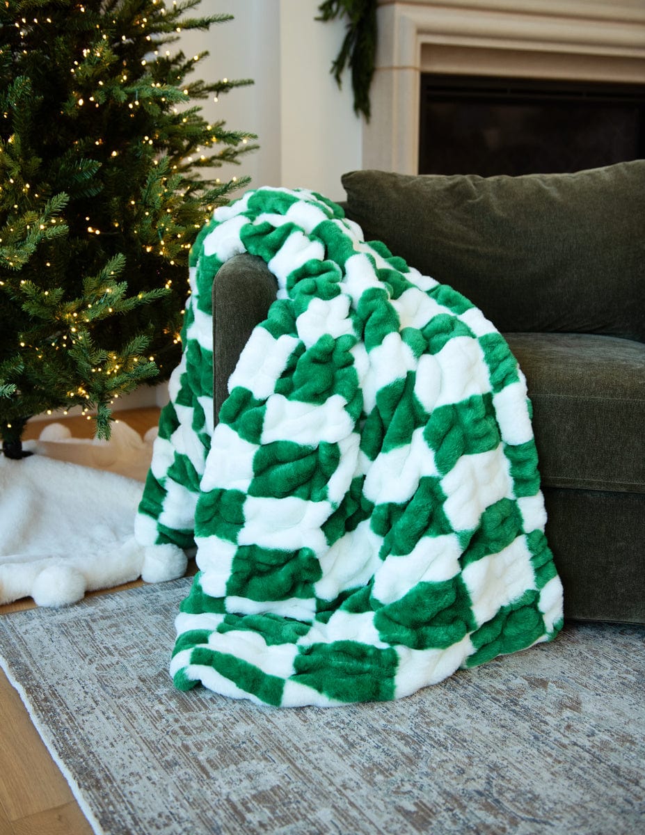 Hugs Check Green Blanket