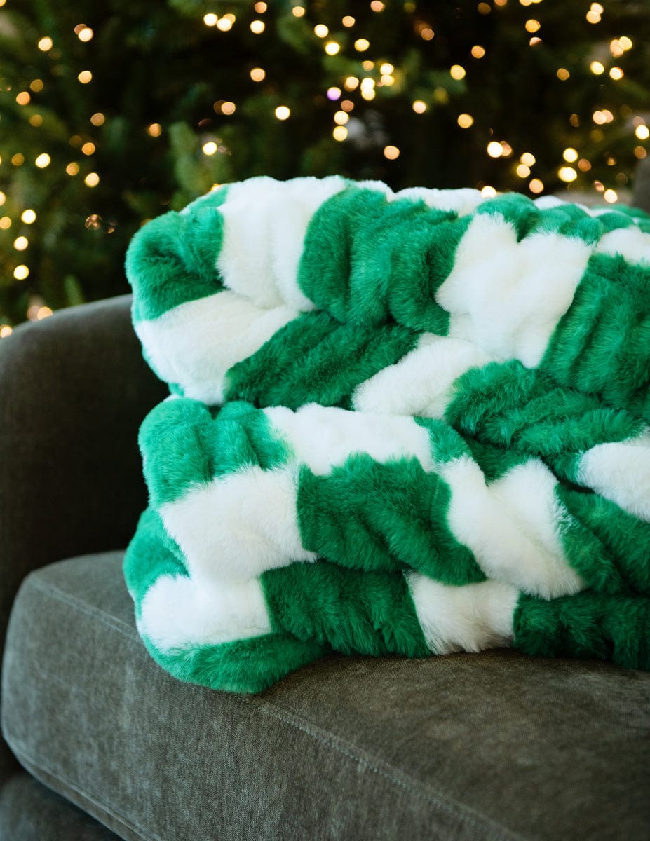 Hugs Check Green Blanket