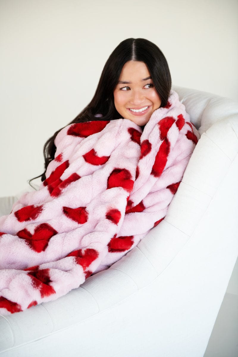 Hugs Heart Red Blanket