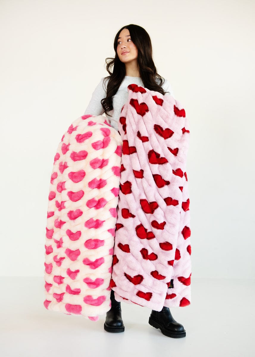 Hugs Heart Pink Blanket