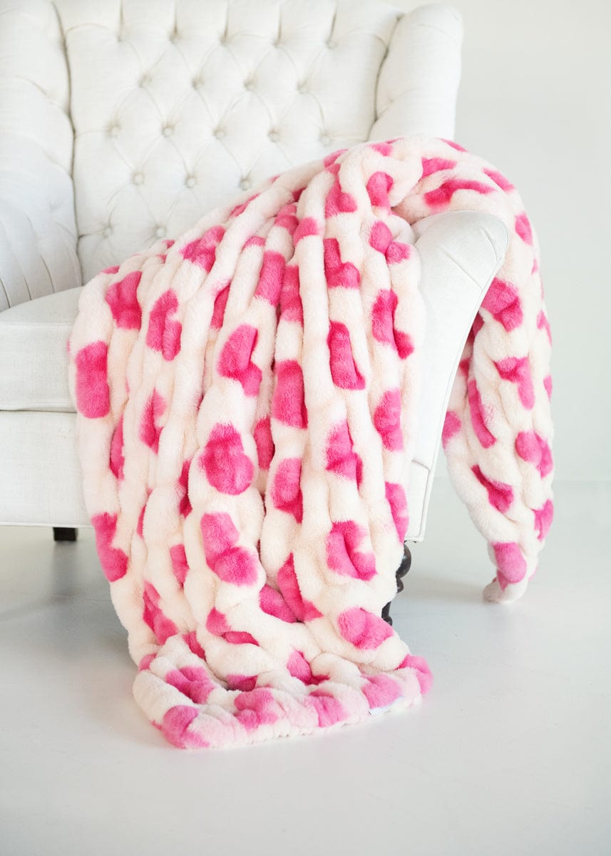 Hugs Heart Pink Blanket