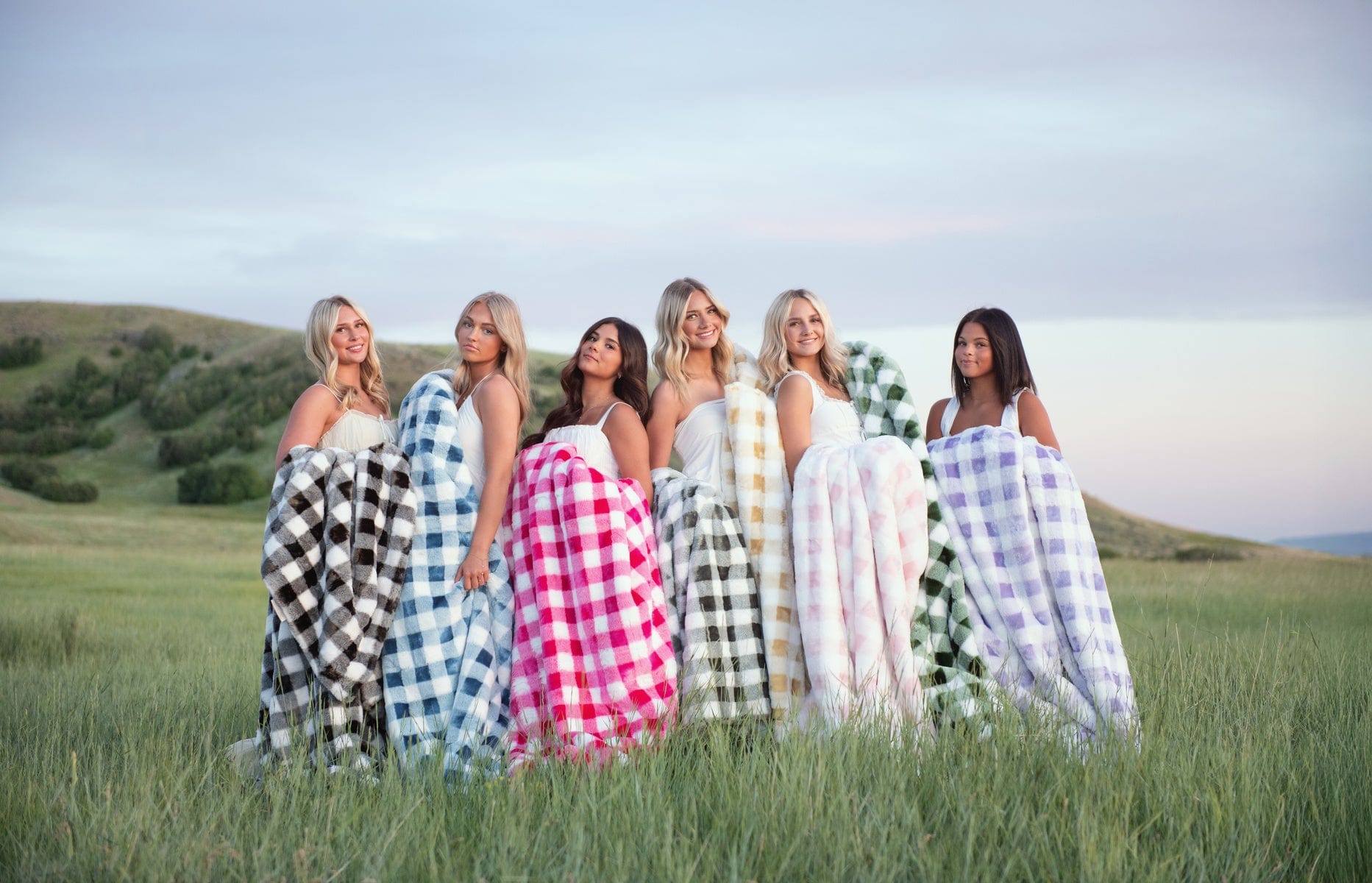 Gingham Check Charcoal Blanket
