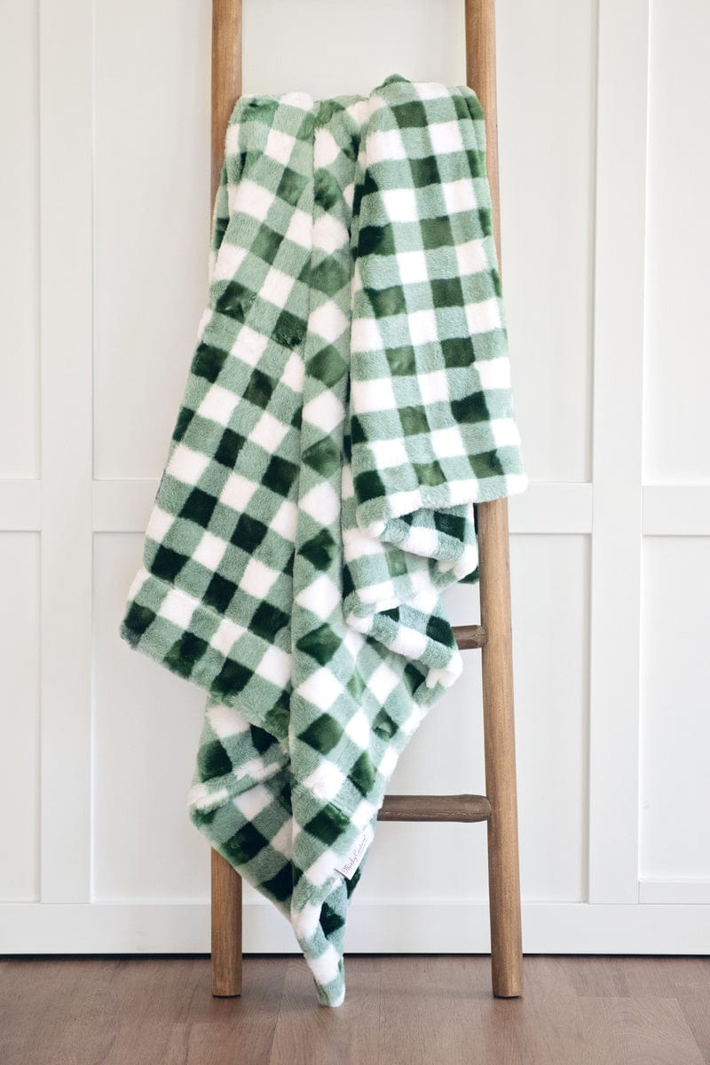 Gingham Check Evergreen Blanket