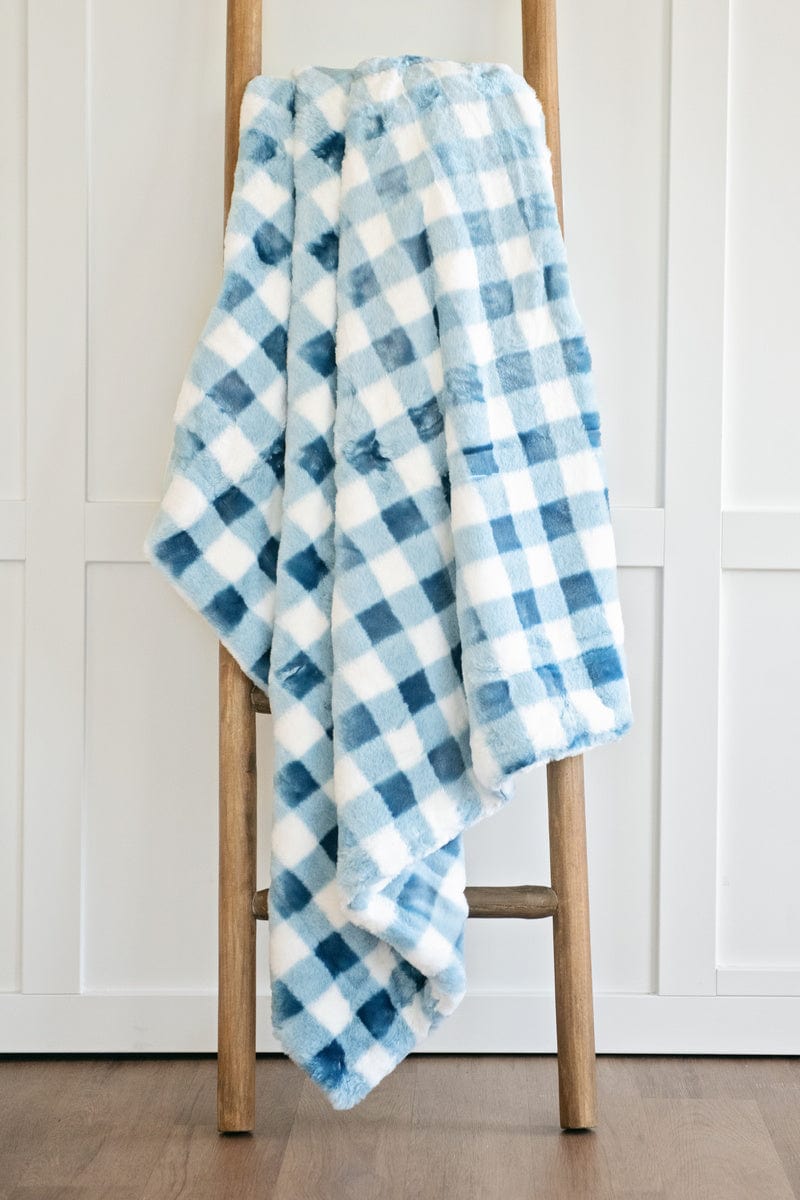 Gingham Check Denim Blanket