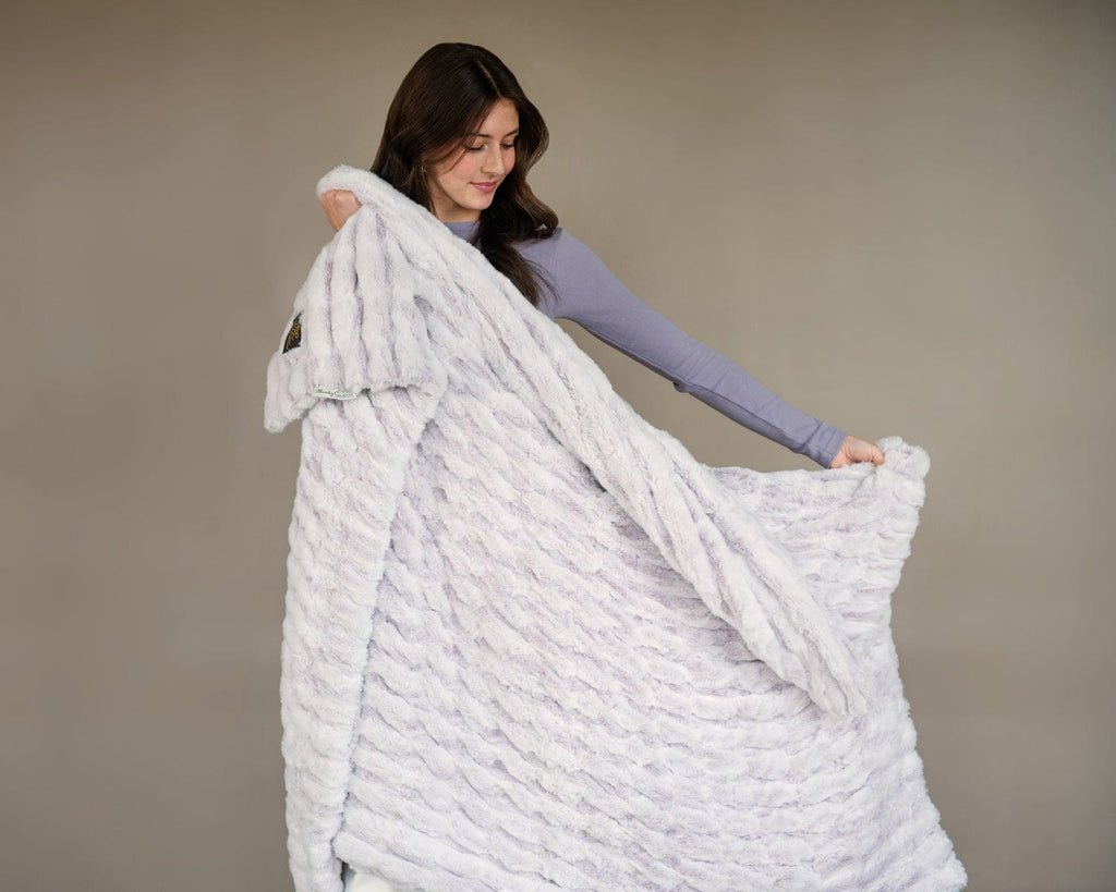 Hugs Snowcapped Plum Blanket