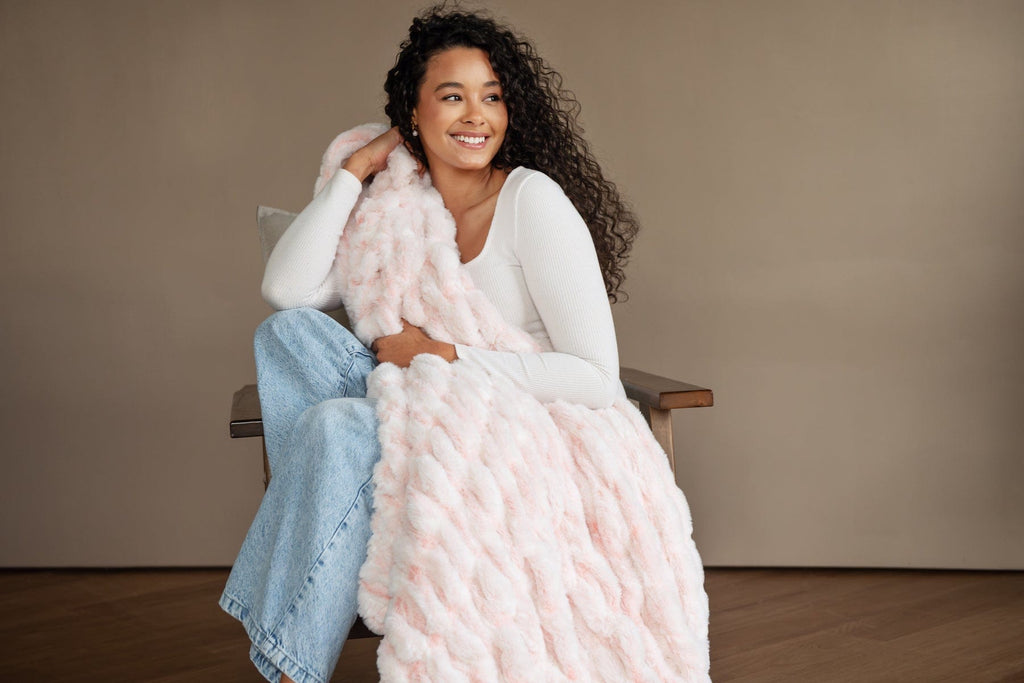 Hugs Snowcapped Peach Blanket