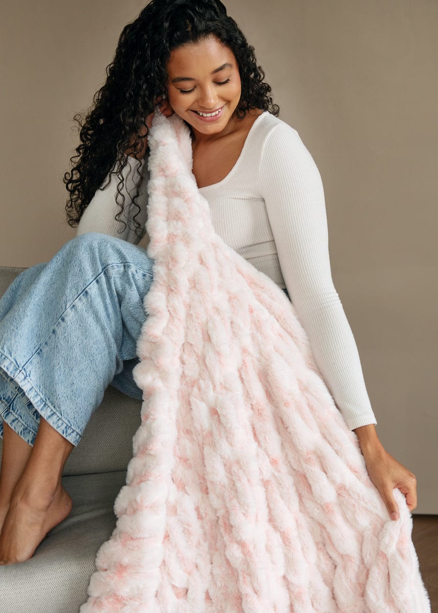 Hugs Snowcapped Peach Blanket