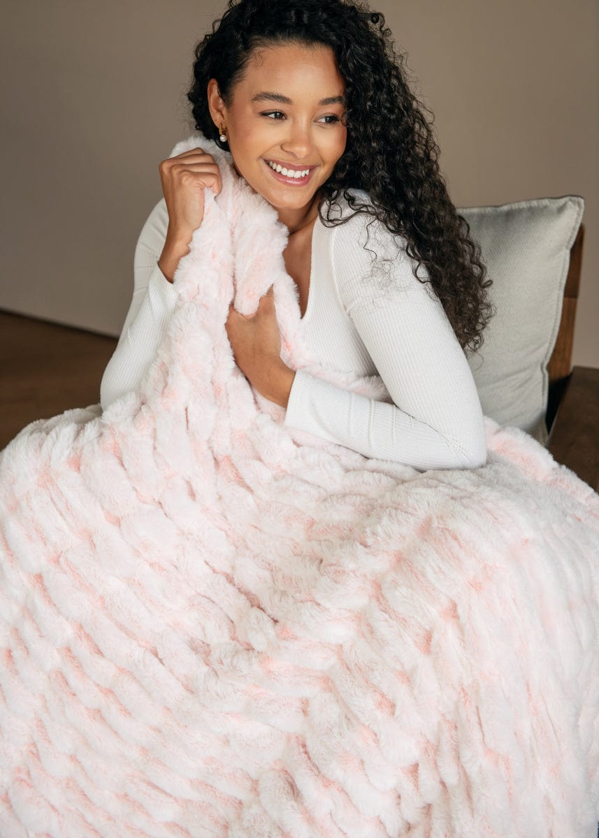 Hugs Snowcapped Peach Blanket