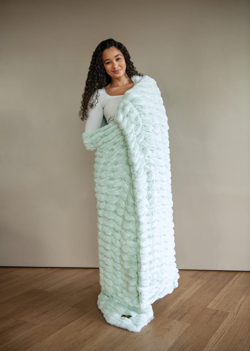 Hugs Snowcapped Pistachio Blanket