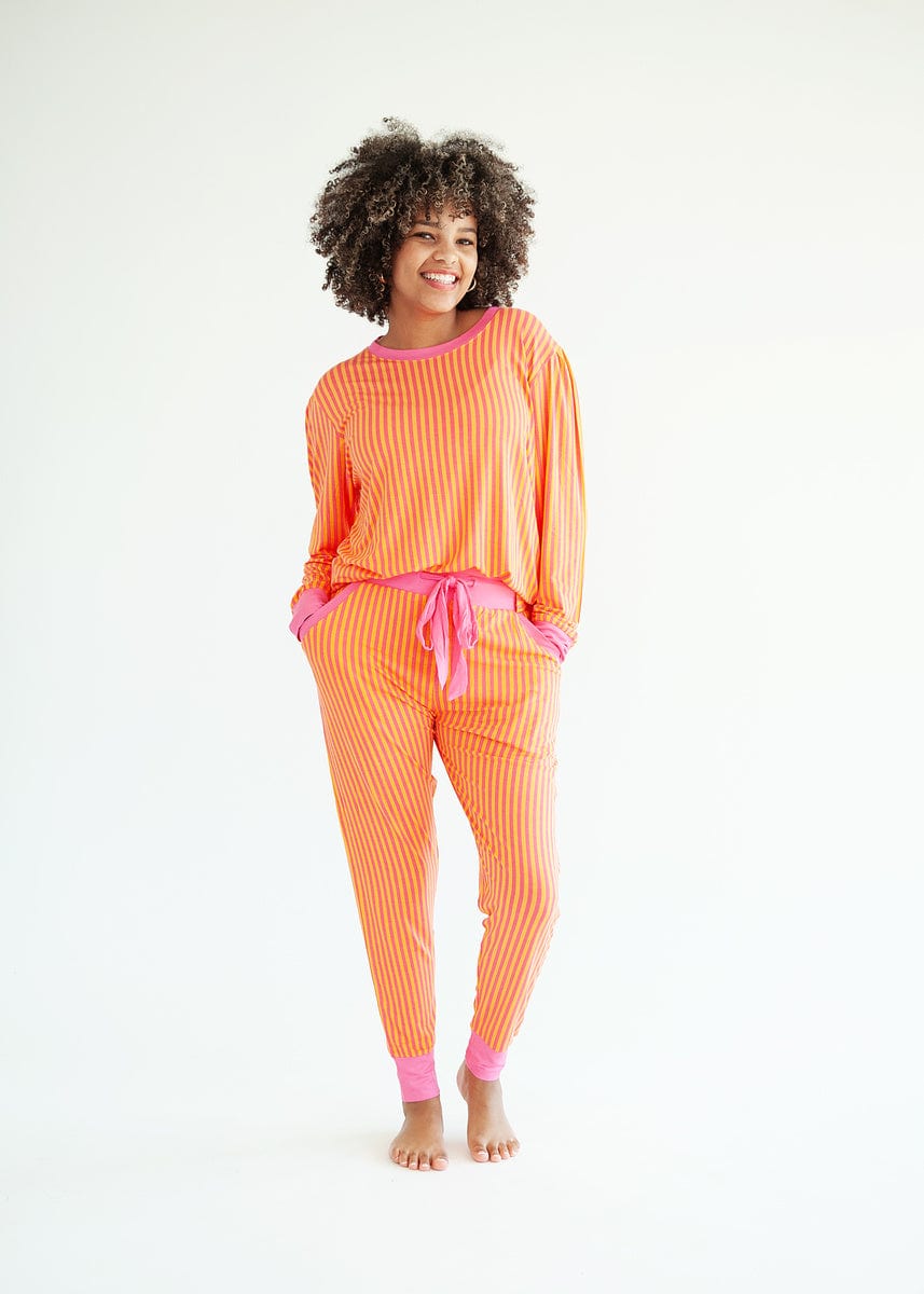 Must be Bamboo Pajamas - Orange and Pink Stripe
