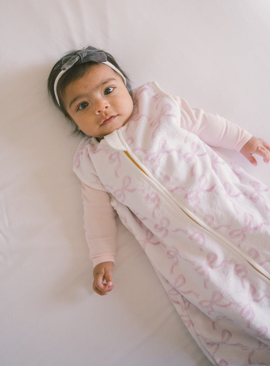 Pretty Pink Bows Wearable Minky Blanket