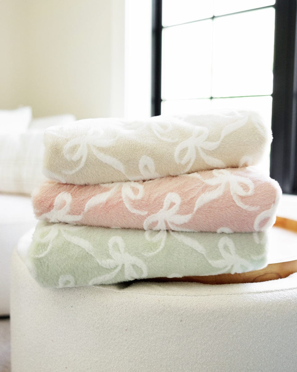 Bows Mint Blanket