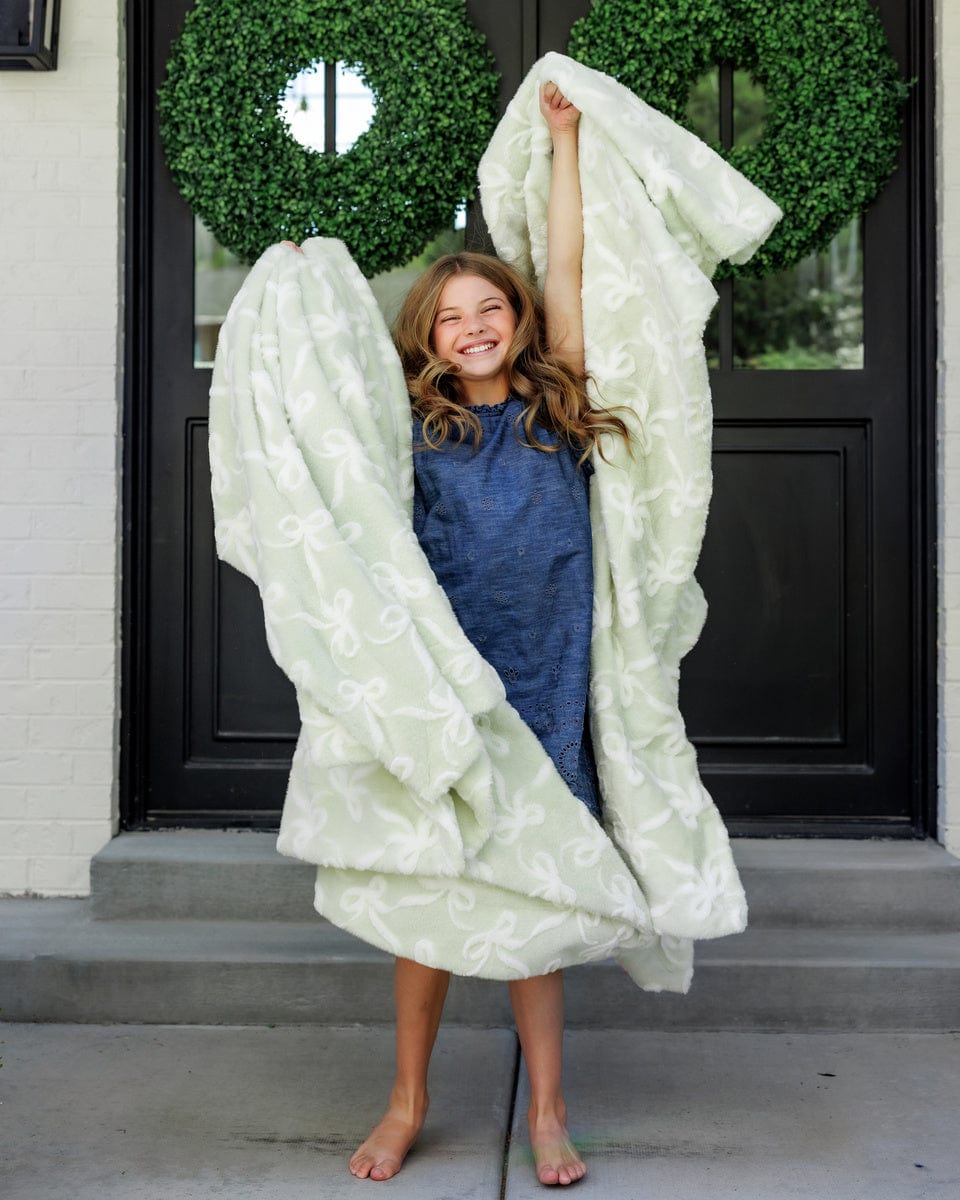 Bows Mint Blanket