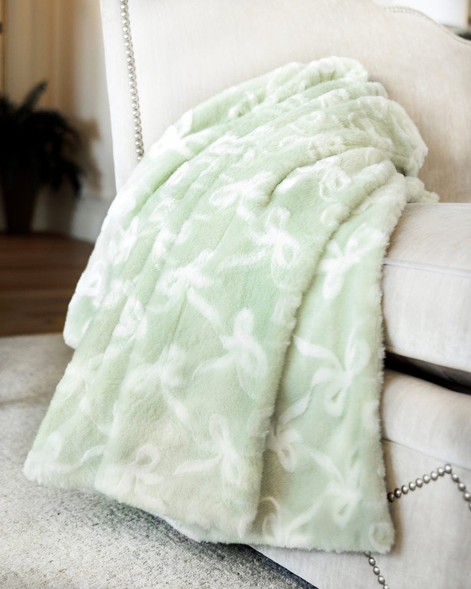 Bows Mint Blanket