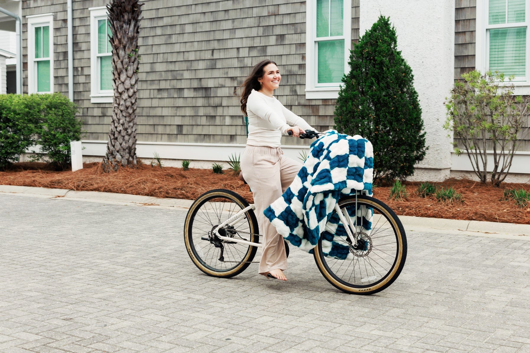 Hugs Check Brewer Blue Blanket