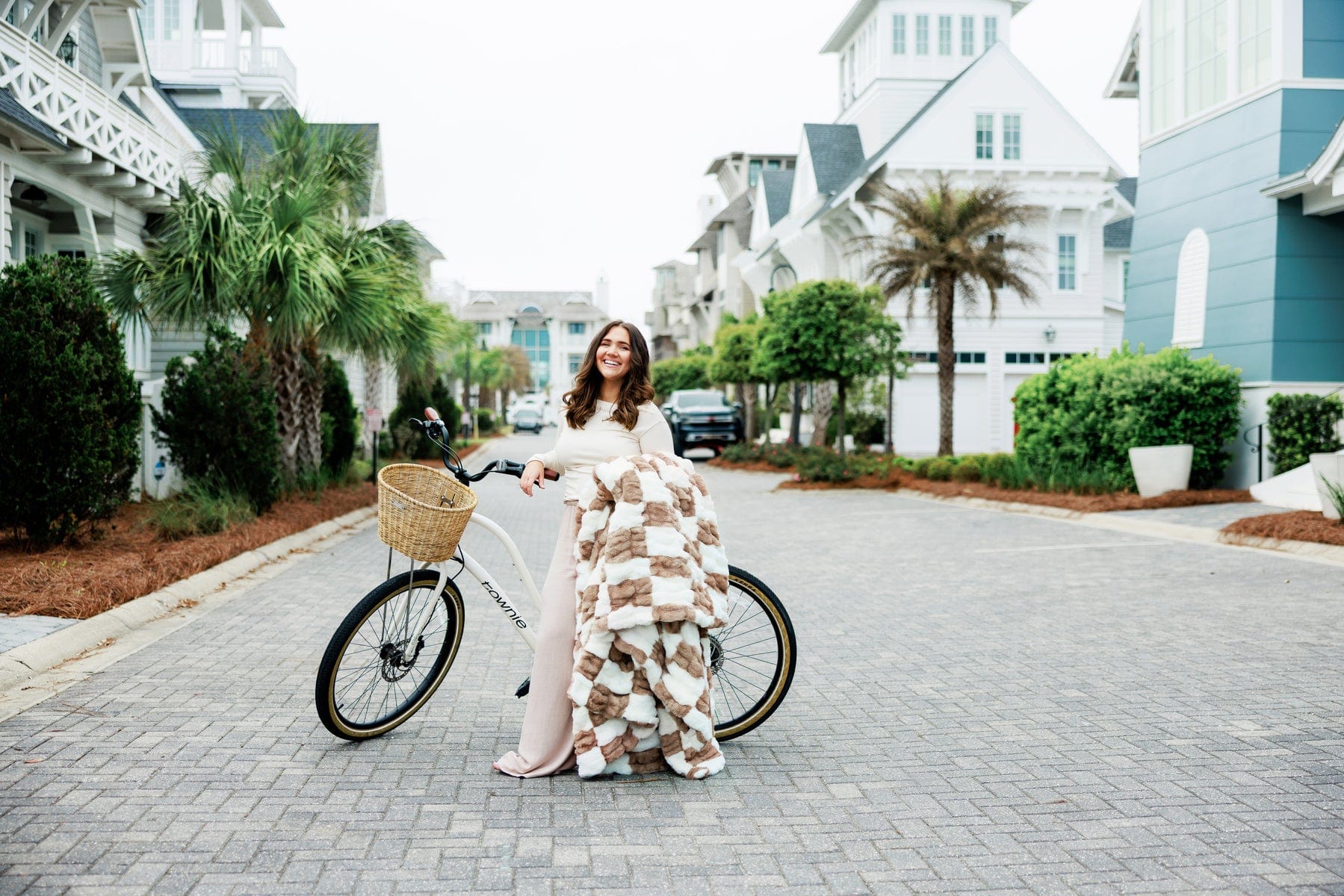 Hugs Check Hunter Brown Blanket