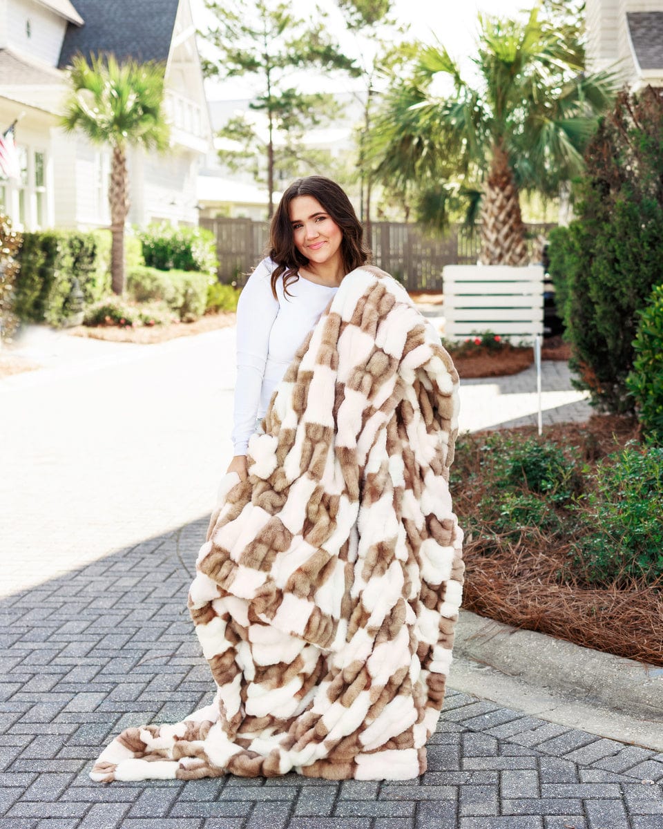 Hugs Check Hunter Brown Blanket