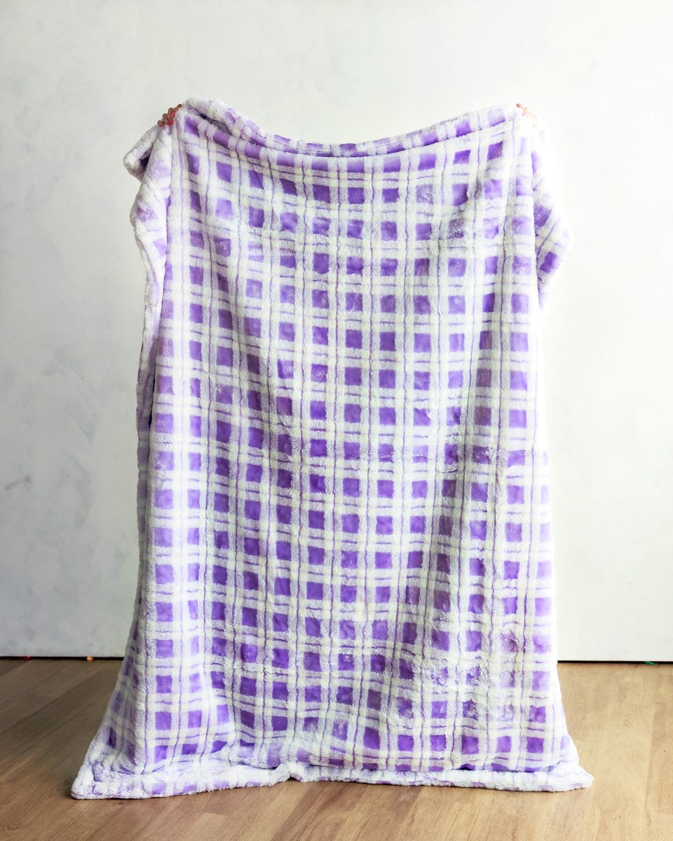 Birthday Plaid Lavender Blanket