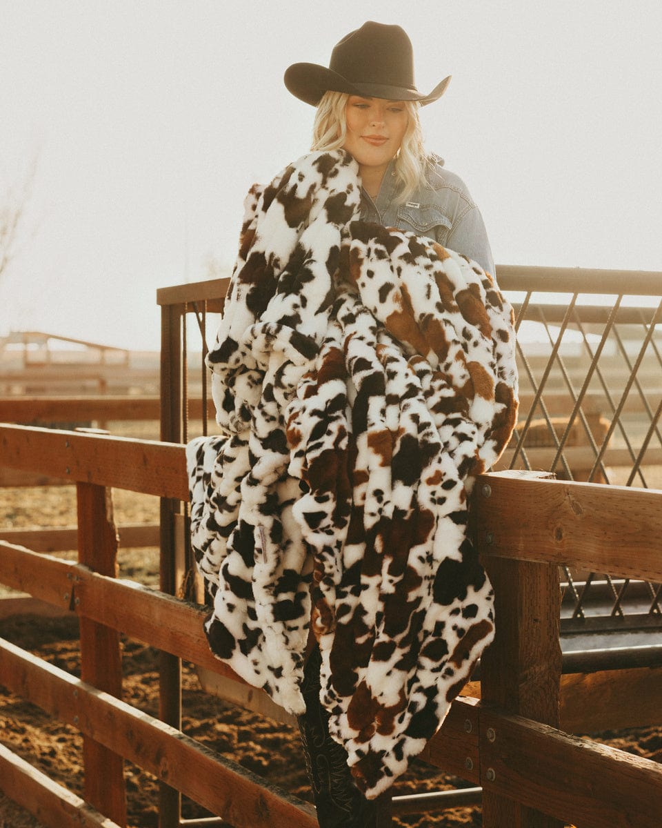 Hugs Brown Cow Blanket