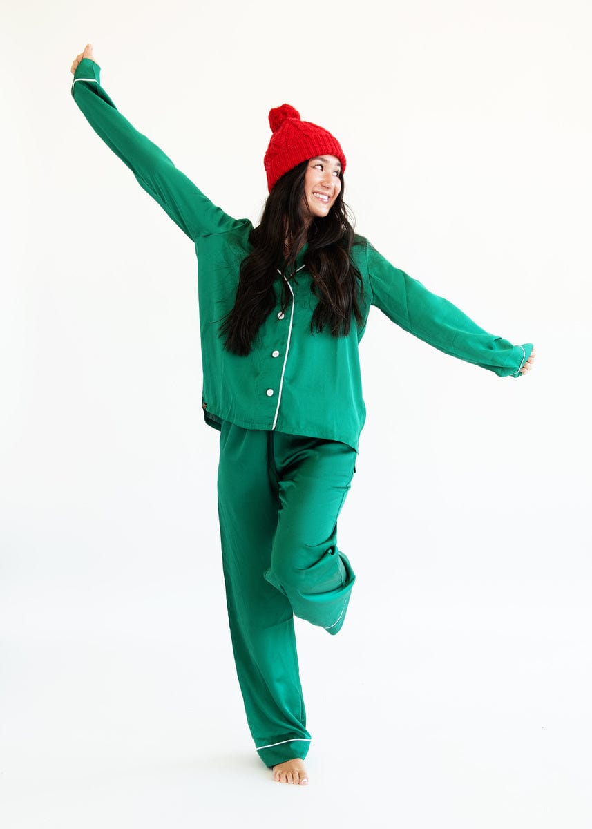 Middle of the Night Pajamas Satin - Green