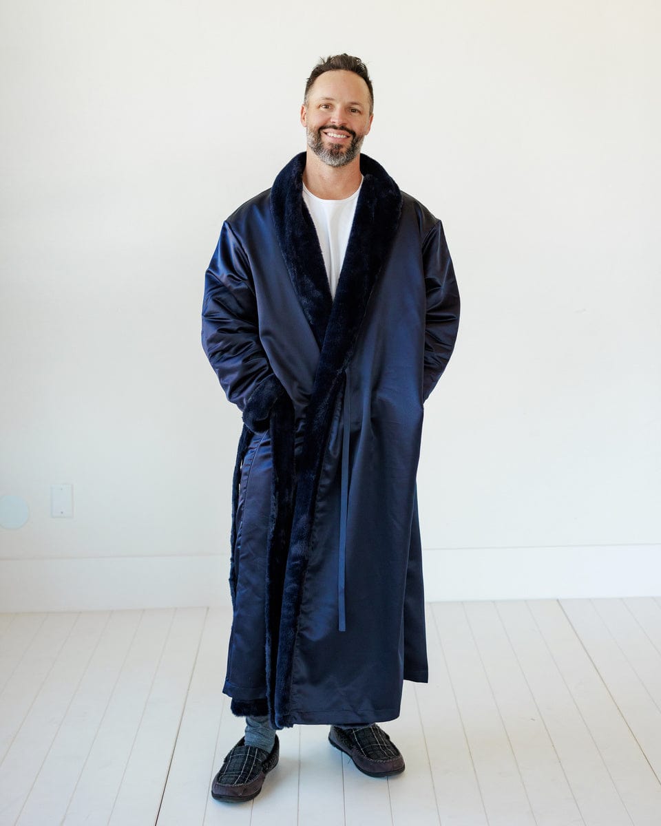 Satin Navy Robe