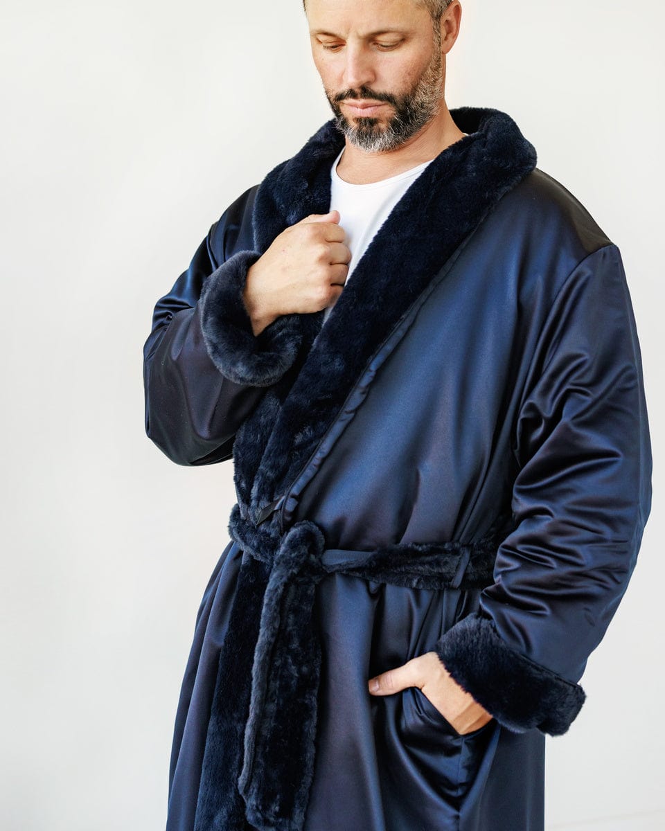 Satin Navy Robe