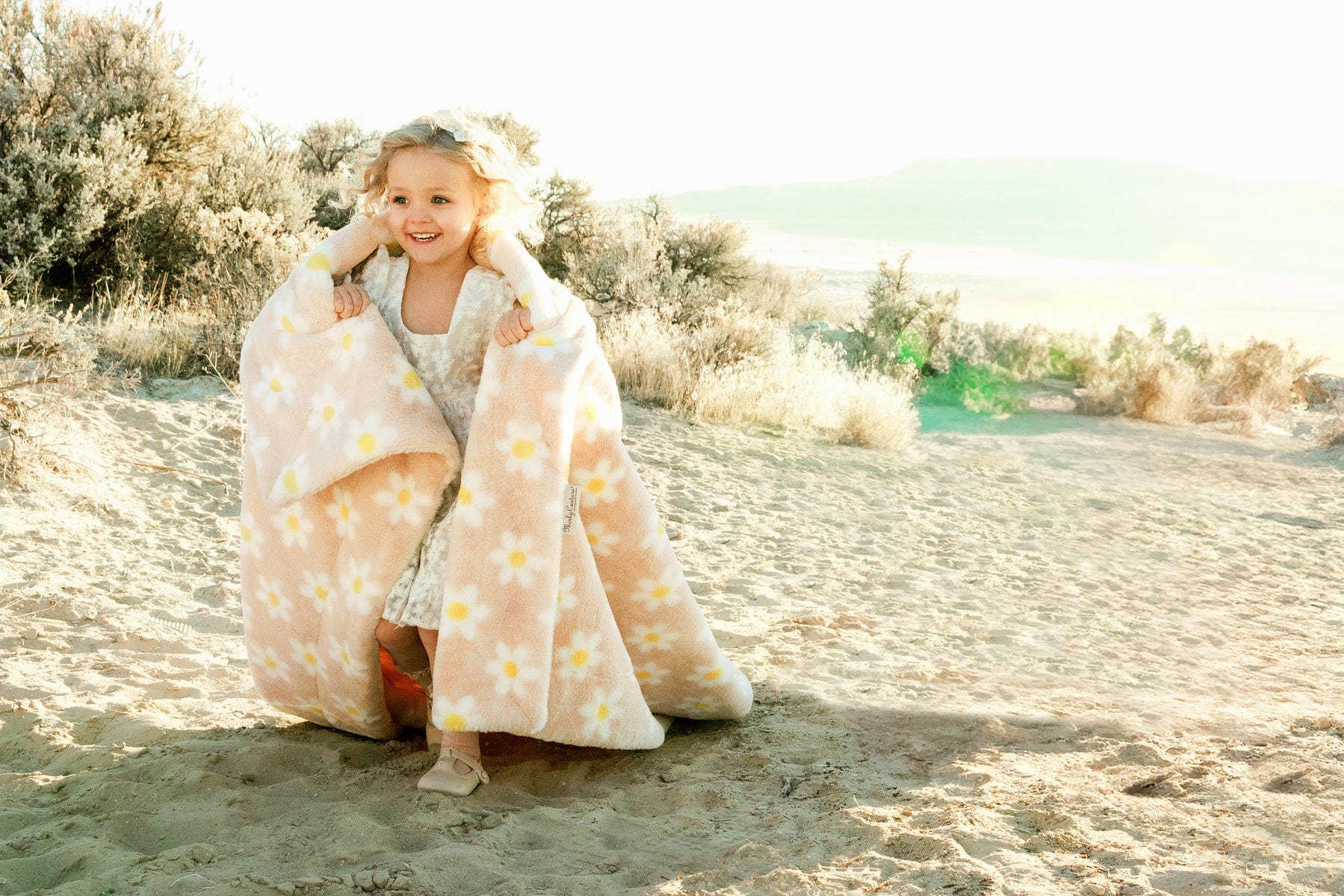 Lush Peach Flower Blanket