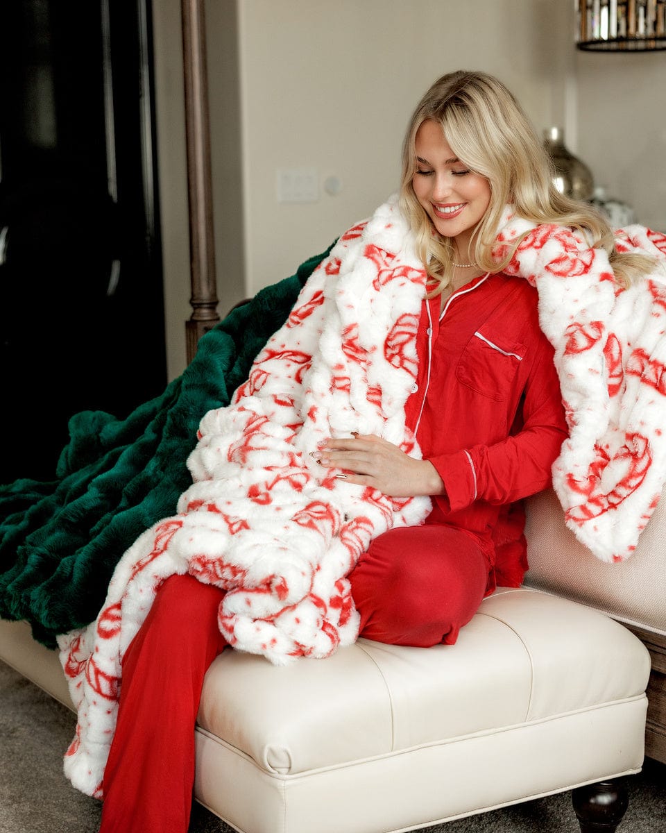 Hugs Candy Cane Blanket